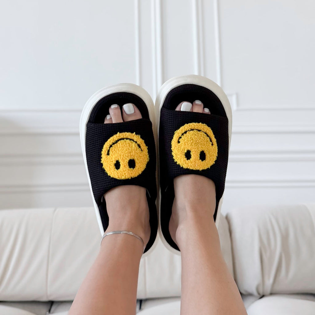 Happy Face Platform Slides Sandals