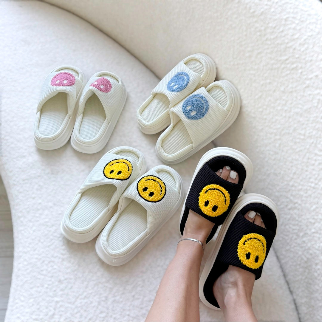 Happy Face Platform Slides Sandals